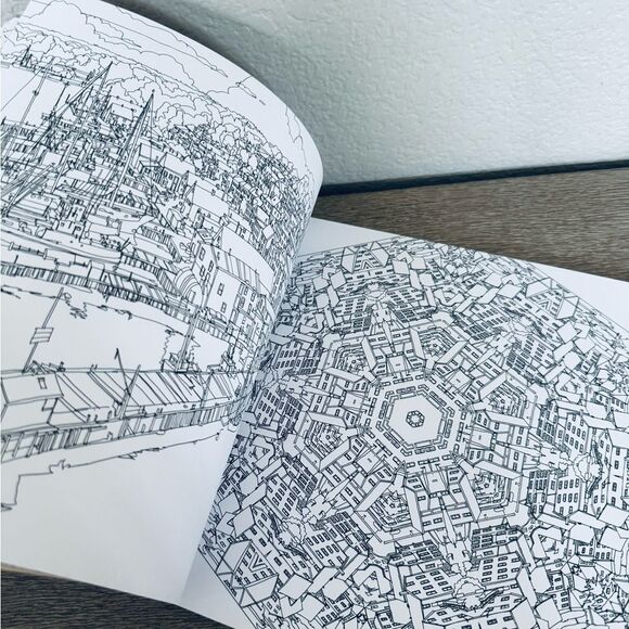 Fantastic Cities Adult Coloring Book - Picture 7 of 9